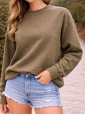 Old Navy Olive Crewneck Pullover